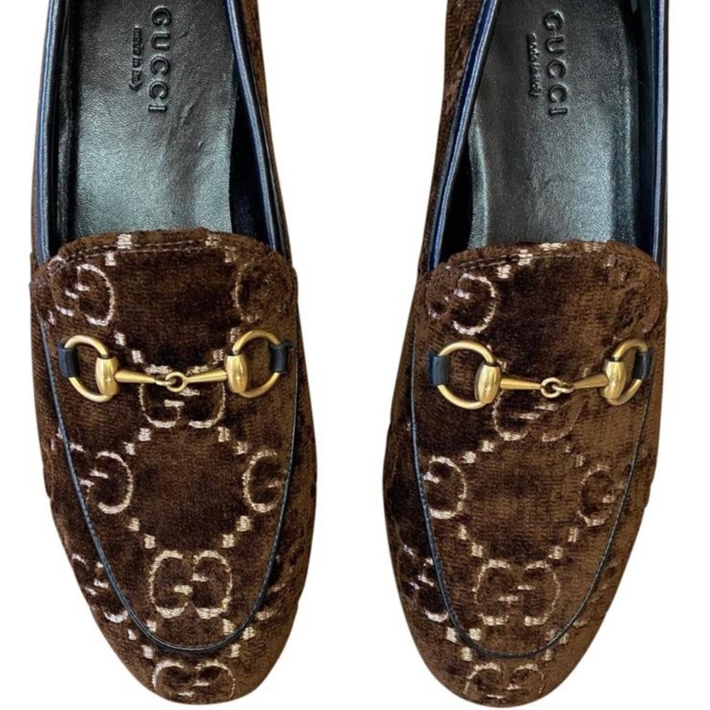 Gucci GG Loafer Brown Velvet sz 36